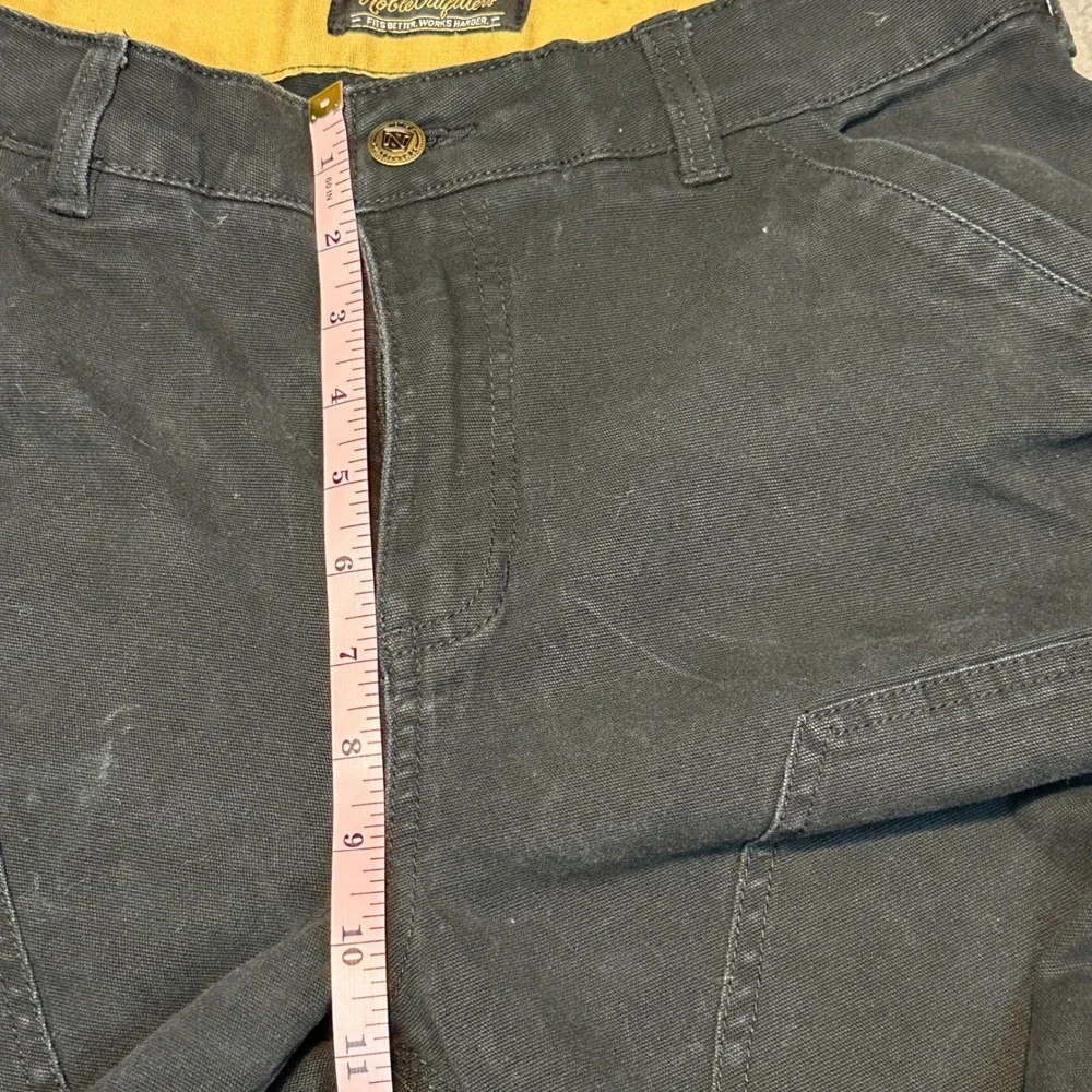 Noble Outfitters Womens Black Canvas Double Front Utility Work Pants Size 12